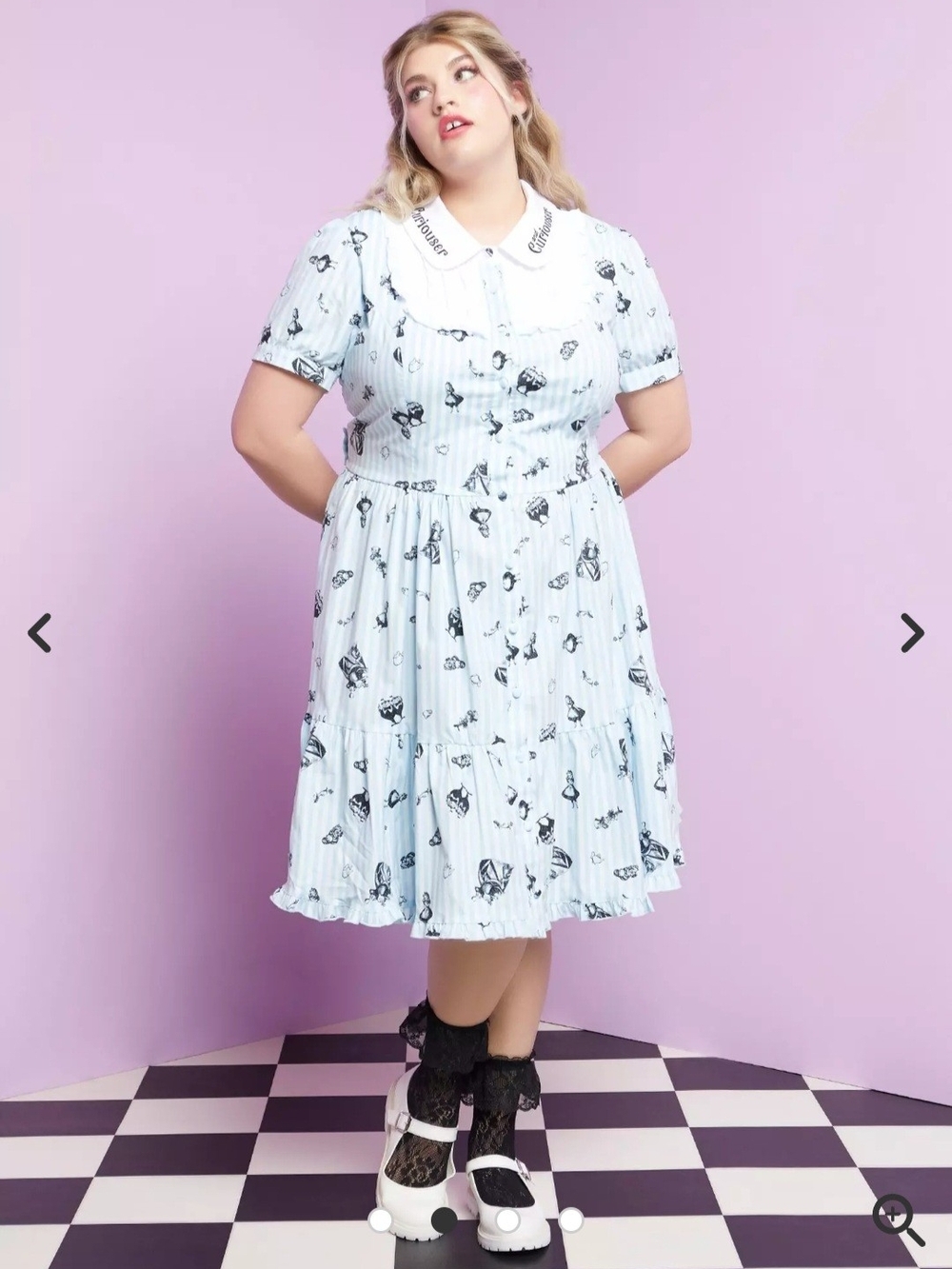 Alice In Wonderland Disney Princess Dress Peter Pan Collar XL RARE SOLD OUT